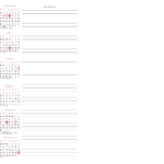 Calendário 2027 Meia Folha A4 Rosa