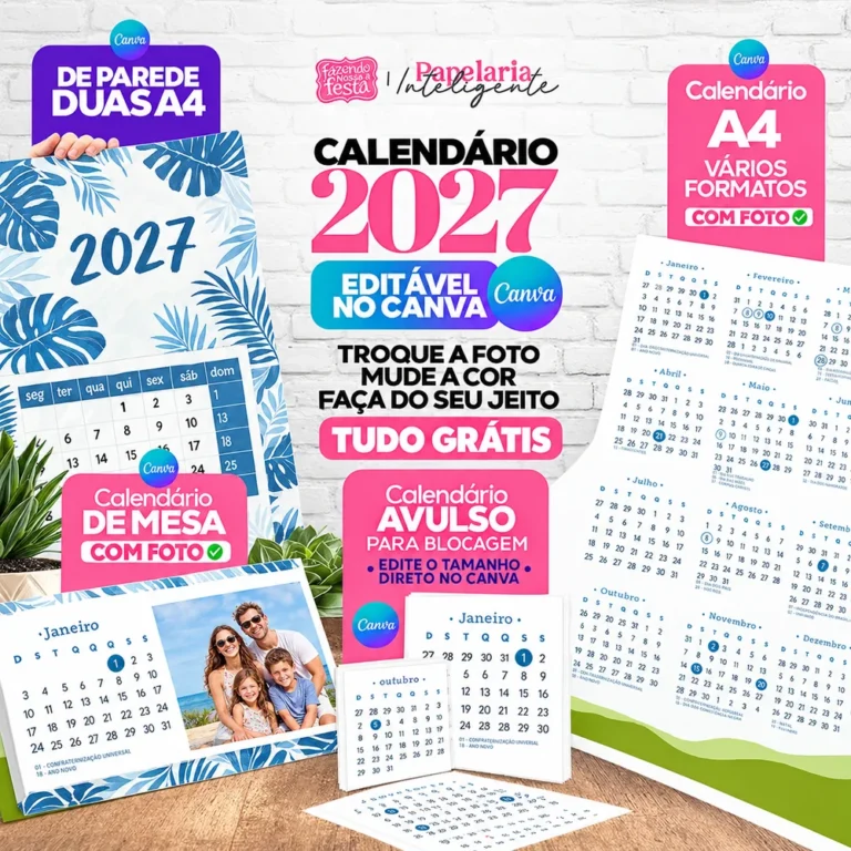 Calendário 2027 para Imprimir Grátis