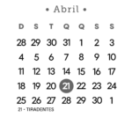 Calendário 2027 Preto e Branco Abril