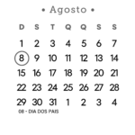 Calendário 2027 Preto e Branco Agosto