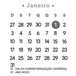 Calendário 2027 Preto e Branco Janeiro