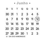 Calendário 2027 Preto e Branco Junho