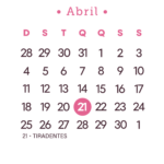 Calendário 2027 Rosa Abril