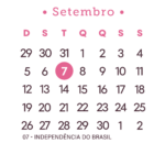 Calendário 2027 Rosa Setembro